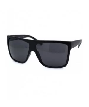 Oversize Flat Top OG Gangster Plastic All Black Sunglasses - Matte Black - CK194M6GYT7 $7.91 Rectangular