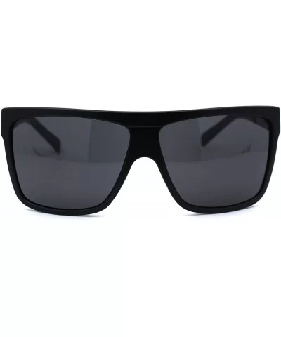 Oversize Flat Top OG Gangster Plastic All Black Sunglasses - Matte Black - CK194M6GYT7 $7.91 Rectangular