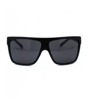 Oversize Flat Top OG Gangster Plastic All Black Sunglasses - Matte Black - CK194M6GYT7 $7.91 Rectangular