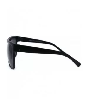 Oversize Flat Top OG Gangster Plastic All Black Sunglasses - Matte Black - CK194M6GYT7 $7.91 Rectangular