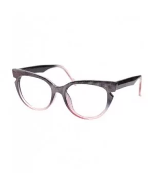 Womens Hit Color Grid Pattern Cat Eye Reading Glass Eyeglass Frame - Purple - C1192O9CDAR $9.96 Round