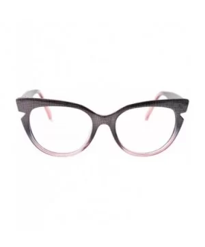 Womens Hit Color Grid Pattern Cat Eye Reading Glass Eyeglass Frame - Purple - C1192O9CDAR $9.96 Round