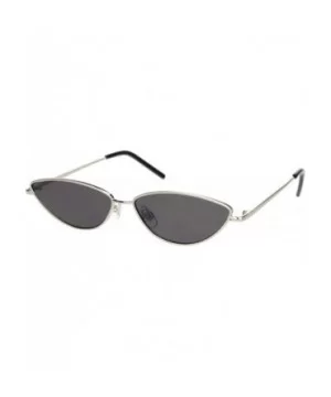 Womens Vintage Style Narrow Metal Rim Cat Eye Sunglasses - Silver Black - CL18NNDXE7A $10.42 Cat Eye