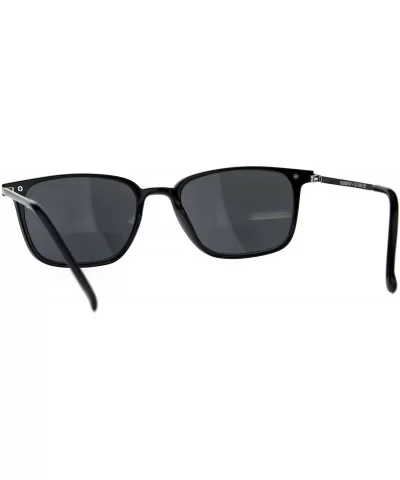 Mens Rectangular Plastic Bifocal Reading Lens Sunglasses - Shiny Black - C418D97NXUA $9.05 Rectangular