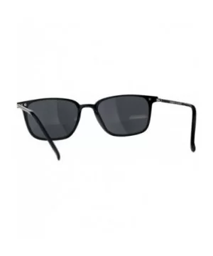 Mens Rectangular Plastic Bifocal Reading Lens Sunglasses - Shiny Black - C418D97NXUA $9.05 Rectangular