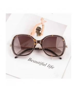 Classic Designer Style Square 100% UV Blocking protection Sunglasses For Women - Leopard / Gradient Tea Lens - CQ198589HG2 $1...