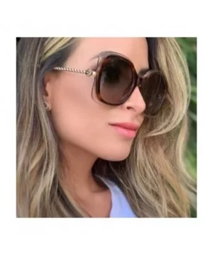 Classic Designer Style Square 100% UV Blocking protection Sunglasses For Women - Leopard / Gradient Tea Lens - CQ198589HG2 $1...