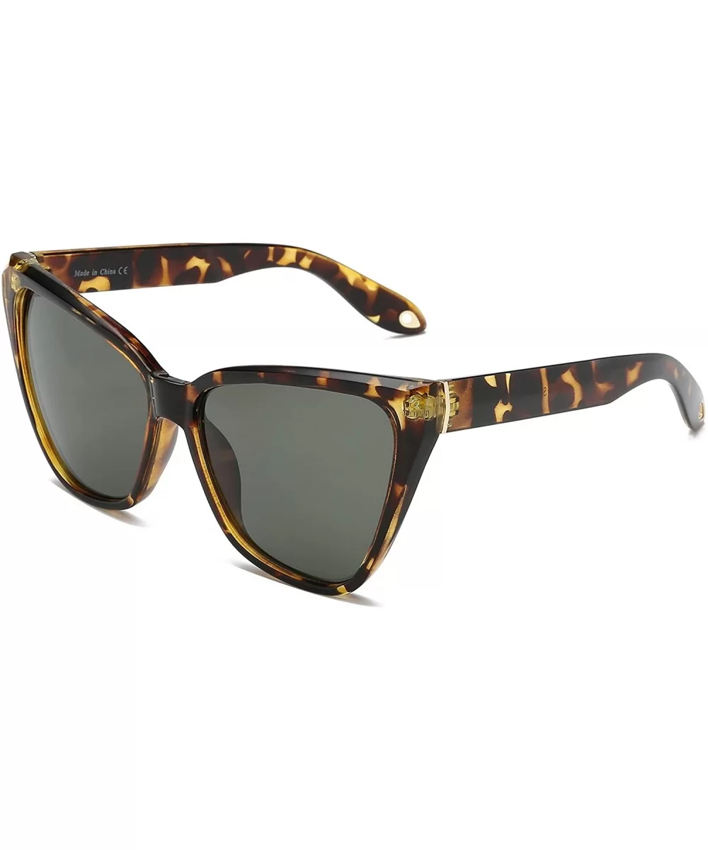 Women High Pointed Cat Eye Sunglasses - Tortoise / Green - CS18THHWXWG $9.99 Cat Eye