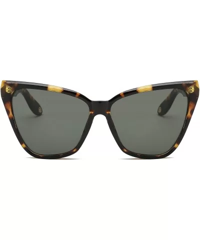 Women High Pointed Cat Eye Sunglasses - Tortoise / Green - CS18THHWXWG $9.99 Cat Eye