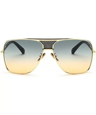 Men Sunglasses Square Metal Sun Protection Glasses Retro Gradient Lens Oversized Women Sunglass - CU18D7HOIGM $7.99 Oversized