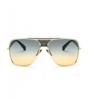 Men Sunglasses Square Metal Sun Protection Glasses Retro Gradient Lens Oversized Women Sunglass - CU18D7HOIGM $7.99 Oversized