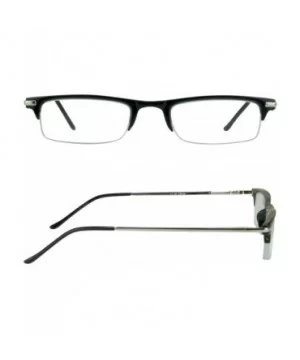 Reading Glasses Thin Semi Rimless rectangular Frame 2 Pairs Multi Pack Men Women - Black - CM1885XWDGE $9.57 Rectangular