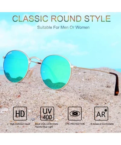 Classic Crystal Glass Lens Retro Square/Aviator/Round Metal Frame Sunglasses for Men Women-100% UV400 Protection - CP1933046H...