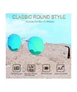 Classic Crystal Glass Lens Retro Square/Aviator/Round Metal Frame Sunglasses for Men Women-100% UV400 Protection - CP1933046H...