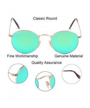 Classic Crystal Glass Lens Retro Square/Aviator/Round Metal Frame Sunglasses for Men Women-100% UV400 Protection - CP1933046H...