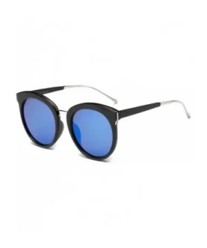 Women Mirrored Round Fashion Sunglasses - Blue - CB18WU5LRK8 $19.52 Goggle