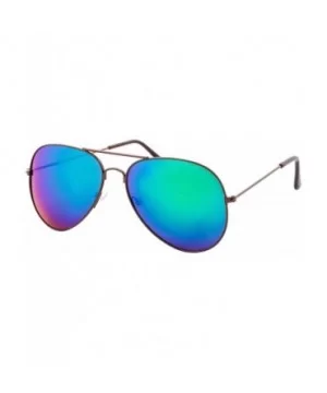 Vintage Mirror AVIATOR Sunglasses Metal Frame Double Bridge Trendy - CJ18G2KEIGH $5.89 Sport