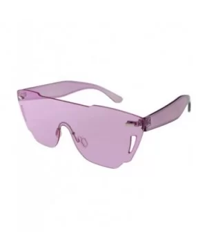 Ezra - Color Lens One Piece Shield Sunglasses with Microfiber Pouch - Purple - CO187WUTQSG $7.18 Square