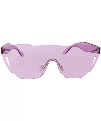 Ezra - Color Lens One Piece Shield Sunglasses with Microfiber Pouch - Purple - CO187WUTQSG $7.18 Square