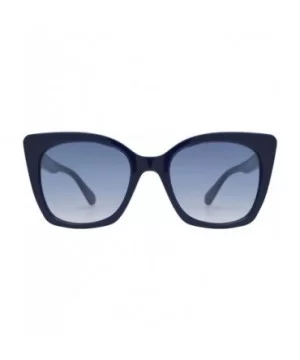 Box Cat Eye Sunglasses with Heart Accent for Women - Navy Blue + Light Blue Gradient - CI18WAYK2D4 $12.07 Cat Eye