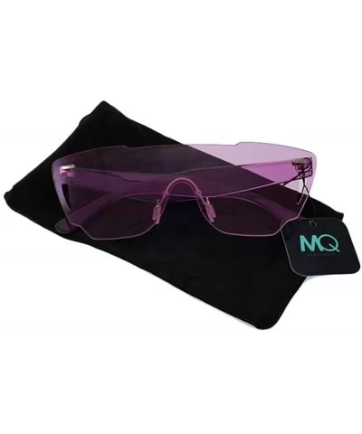 Ezra - Color Lens One Piece Shield Sunglasses with Microfiber Pouch - Purple - CO187WUTQSG $7.18 Square