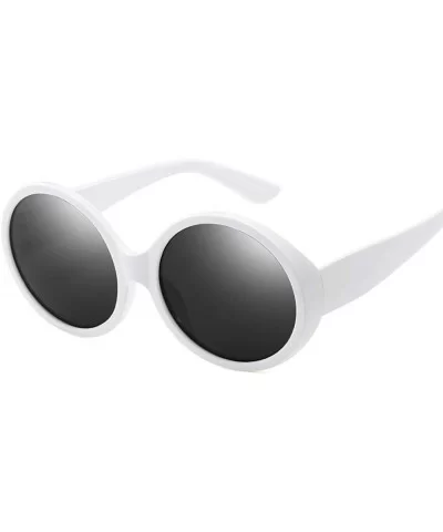 Round Sunglasses Sunglasses Personality Retro Sunglasses Hipster Sunglasses - Bright Black and White Mercury - C418TKL9EGL $7...