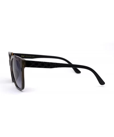 Womens Boyfriend Style Rectangular Horn Rim Fashion Sunglasses - Beige Tortoise Smoke - CW192AHQCYD $8.00 Rectangular