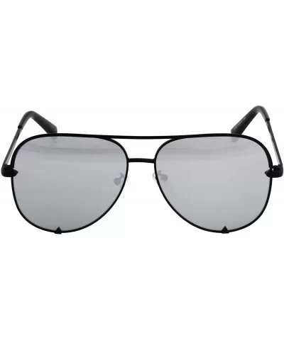 Designer Sunglasses Oversized Protection - Black and Silver - CI18T05M9CD $15.93 Aviator