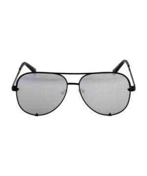 Designer Sunglasses Oversized Protection - Black and Silver - CI18T05M9CD $15.93 Aviator