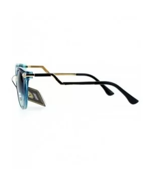 Rhinestone Bolt Arm Cat Eye Horn Rim Sunglasses - Blue - C412HHXOKHX $11.20 Cat Eye