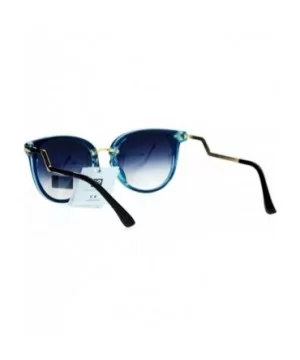 Rhinestone Bolt Arm Cat Eye Horn Rim Sunglasses - Blue - C412HHXOKHX $11.20 Cat Eye