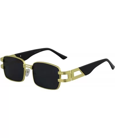 CLASSIC VINTAGE RETRO HIP HOP RAPPER Style SUNGLASSES Square Gold Frame - Black - CH1979YCCWK $6.81 Square