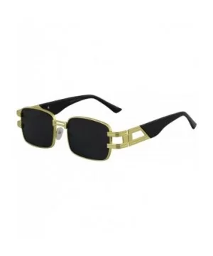 CLASSIC VINTAGE RETRO HIP HOP RAPPER Style SUNGLASSES Square Gold Frame - Black - CH1979YCCWK $6.81 Square