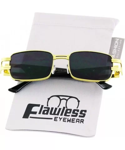 CLASSIC VINTAGE RETRO HIP HOP RAPPER Style SUNGLASSES Square Gold Frame - Black - CH1979YCCWK $6.81 Square