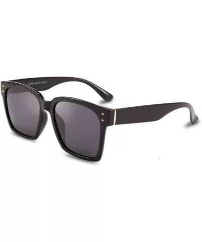 Ladies Sunglasses Polarized TR90 Retro Men Women Lightweight UV400 - Black - CH18WY73KEU $12.97 Round