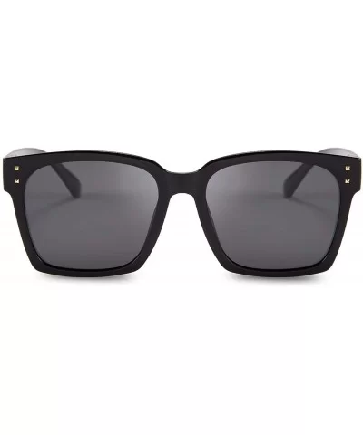 Ladies Sunglasses Polarized TR90 Retro Men Women Lightweight UV400 - Black - CH18WY73KEU $12.97 Round