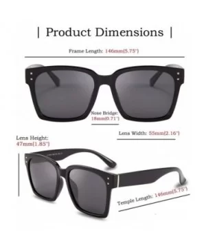 Ladies Sunglasses Polarized TR90 Retro Men Women Lightweight UV400 - Black - CH18WY73KEU $12.97 Round