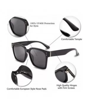 Ladies Sunglasses Polarized TR90 Retro Men Women Lightweight UV400 - Black - CH18WY73KEU $12.97 Round