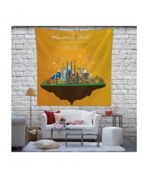 Travel and Tourism Illustration USA-Tapestry Wall Hanging Africa Wall Art for Bedroom 39.3X39.3Inch - Color 17 - CX1992KG5Z7 ...