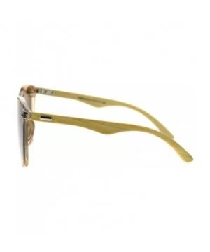 Womens Bamboo Wood Arm Shield Panel Horn Sunglasses - Beige Brown - C518TCKO20Z $10.71 Shield