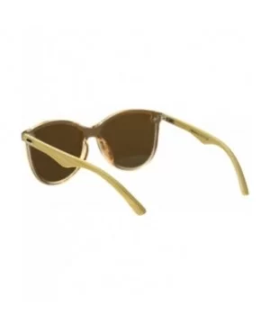 Womens Bamboo Wood Arm Shield Panel Horn Sunglasses - Beige Brown - C518TCKO20Z $10.71 Shield