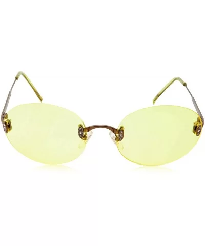 Hipster Retro Round Lightweight Rimless Plastic Frame Candy Color Sunglasses for Women - Yellow - CT18OMDY98Y $8.44 Rimless