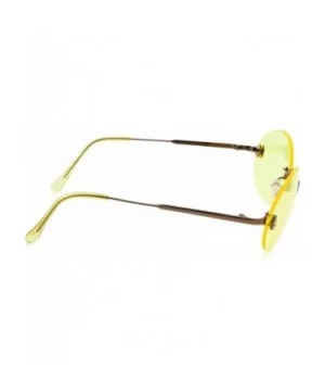 Hipster Retro Round Lightweight Rimless Plastic Frame Candy Color Sunglasses for Women - Yellow - CT18OMDY98Y $8.44 Rimless