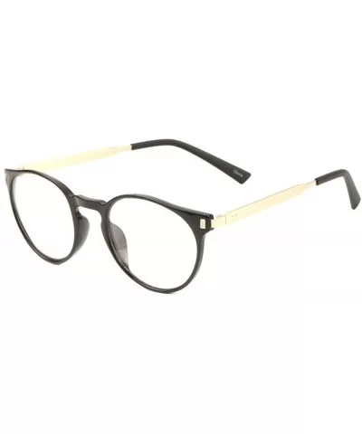 Classic Round Retro Clear Sunglasses - Black Gold - CI1983HX0G0 $11.94 Round