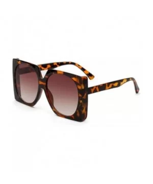 Square Sunglasses Women Retro Brand Designer Oversized - Leopard Tea - C118OTXYOUR $11.21 Oversized