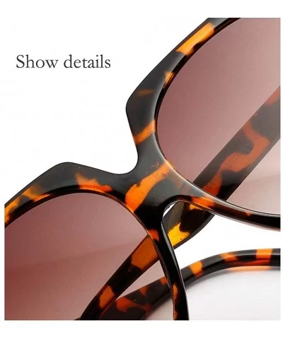 Square Sunglasses Women Retro Brand Designer Oversized - Leopard Tea - C118OTXYOUR $11.21 Oversized