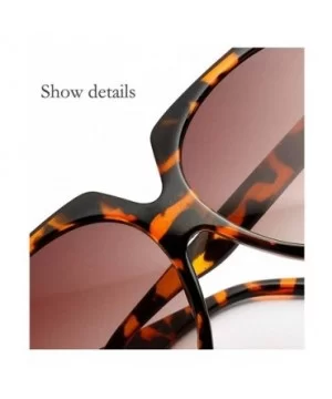 Square Sunglasses Women Retro Brand Designer Oversized - Leopard Tea - C118OTXYOUR $11.21 Oversized