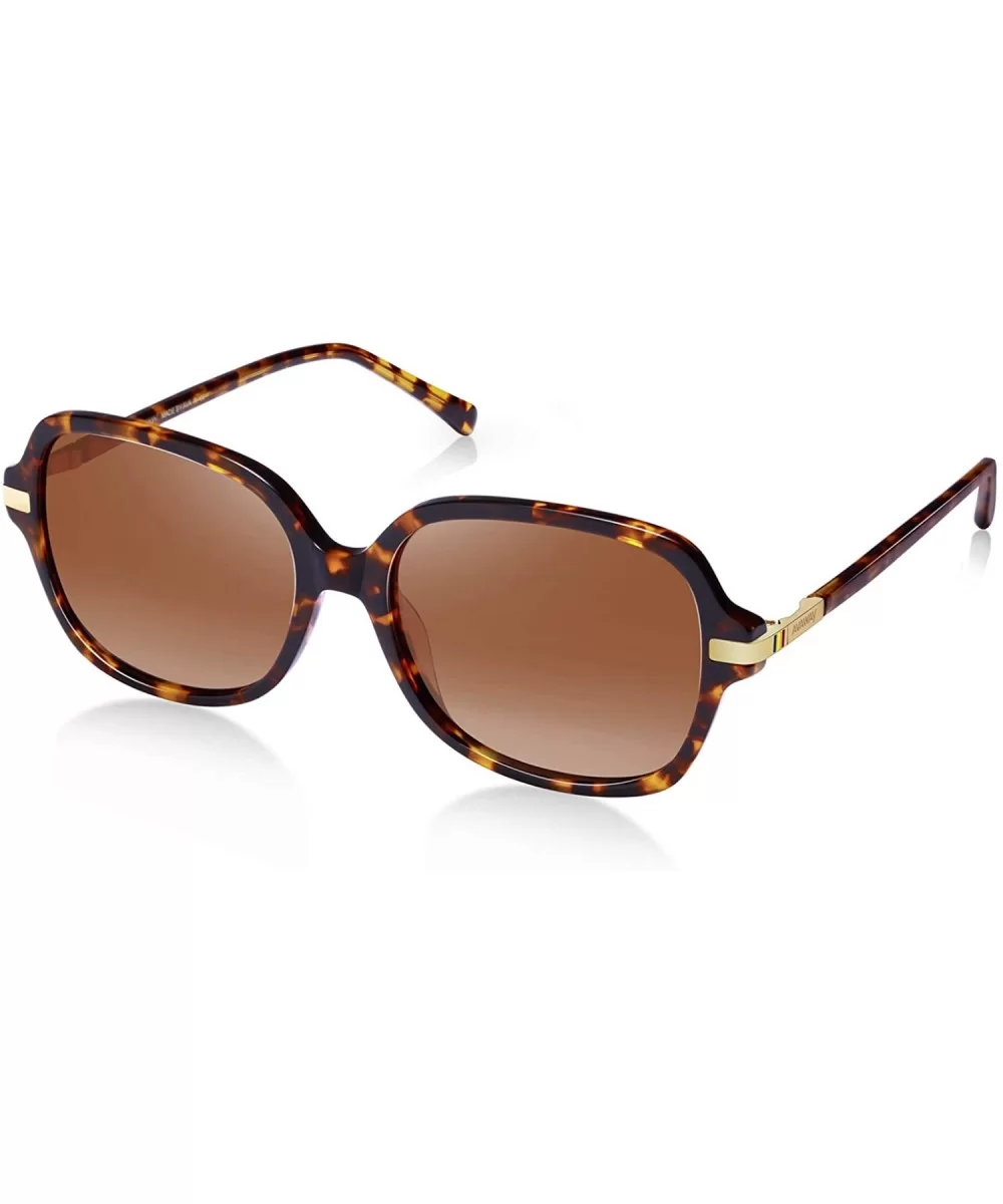 Oversized Vintage Sunglasses for Women Polarized Square Acetate Frame UV Protection - CR18S7WA8IU $21.72 Square