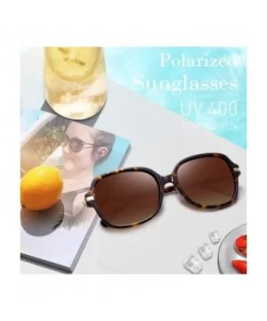 Oversized Vintage Sunglasses for Women Polarized Square Acetate Frame UV Protection - CR18S7WA8IU $21.72 Square