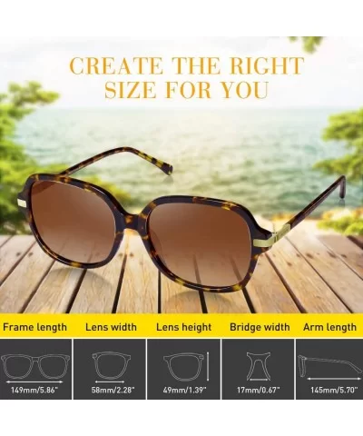 Oversized Vintage Sunglasses for Women Polarized Square Acetate Frame UV Protection - CR18S7WA8IU $21.72 Square